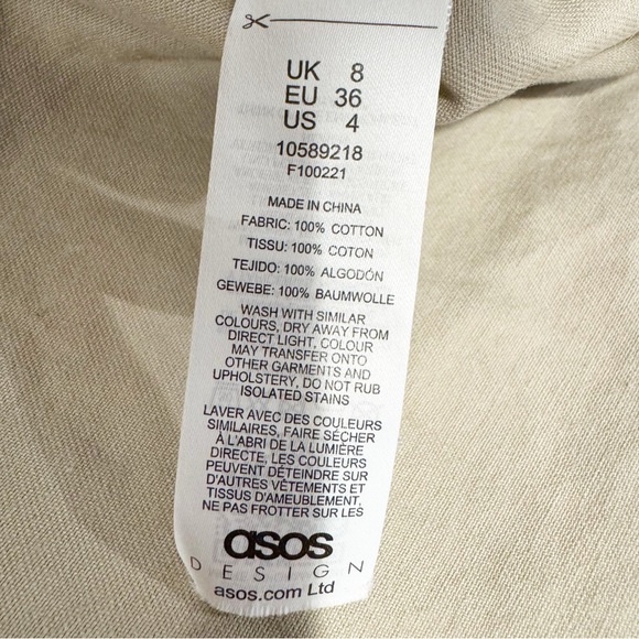 ASOS | Cotton Shacket in Light Khaki, Oversized Chore Shirt Jacket Sz. S - Picture 7 of 12